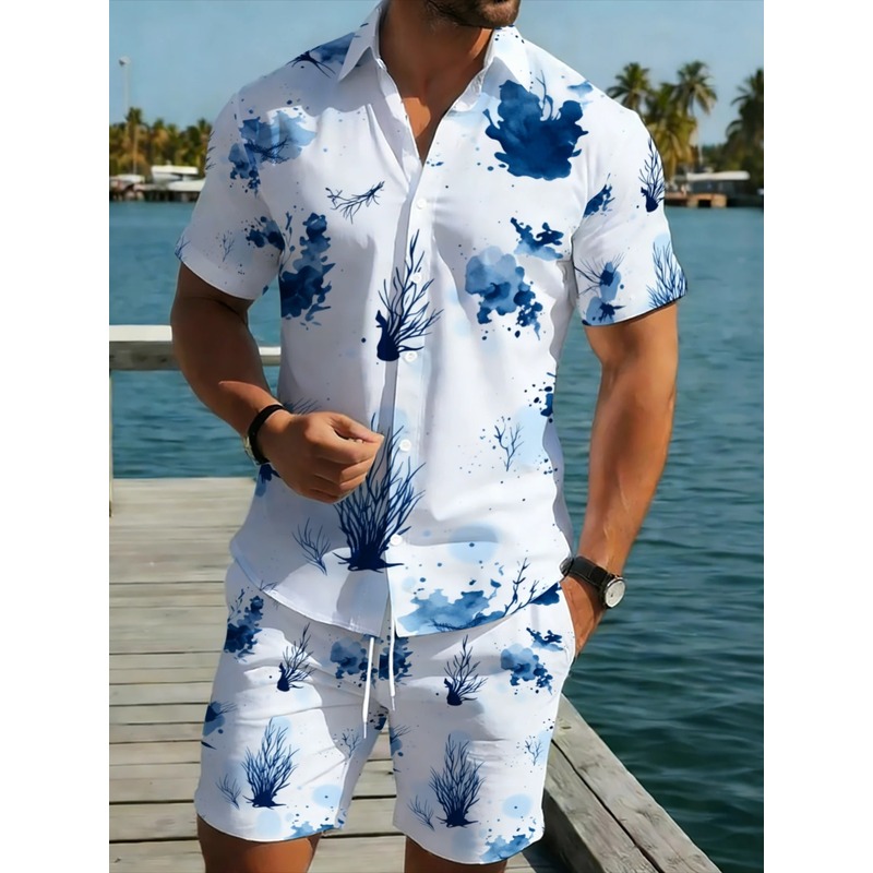 Beach Shirt Hawaiian - Setelan Kemeja dan Celana Pendek Hawaii