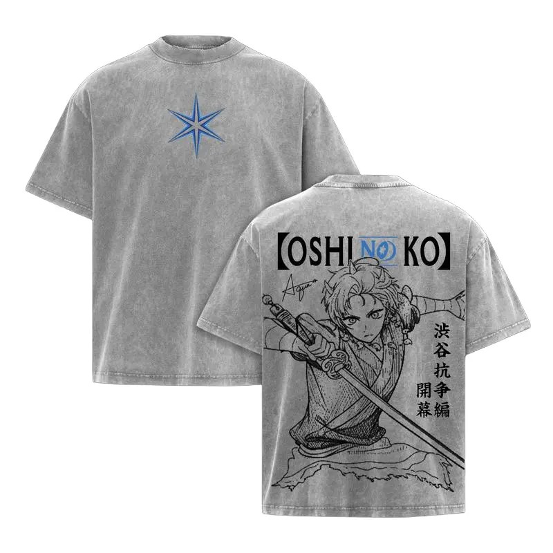 Vintage Summer Clothing Men - Kaos Anime Jepang OSHI NO KO