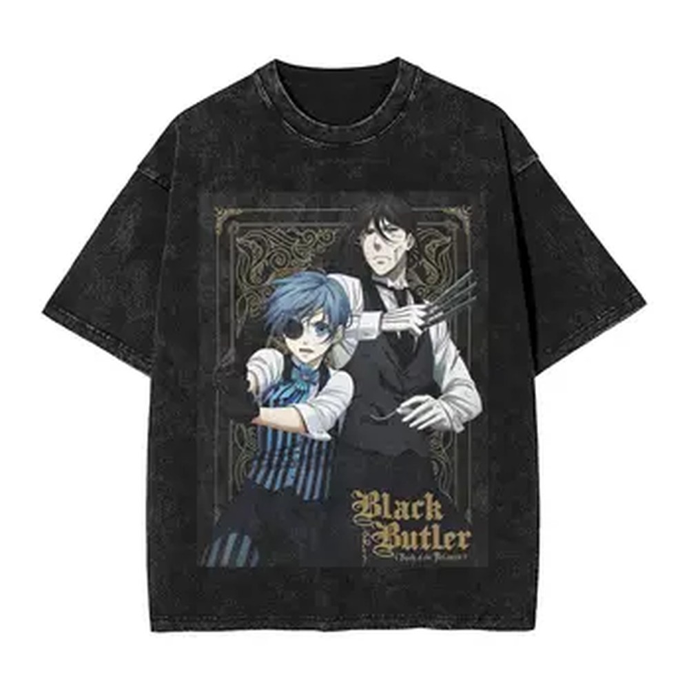 Vintage Summer Clothing Men - Kaos Grafis Anime Black Butler Untuk