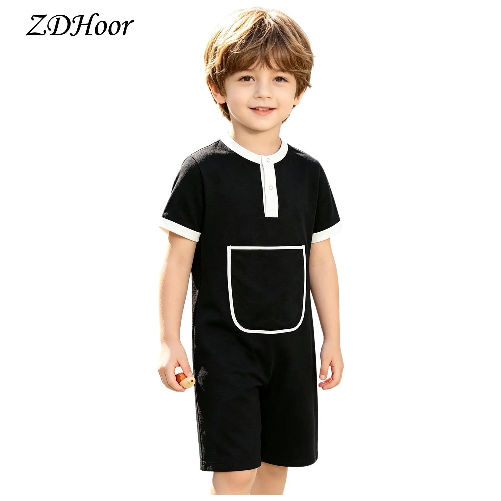 Summer Clothing Kids Boys - Jumpsuit Anak Laki-laki Perempuan dengan Kancing
