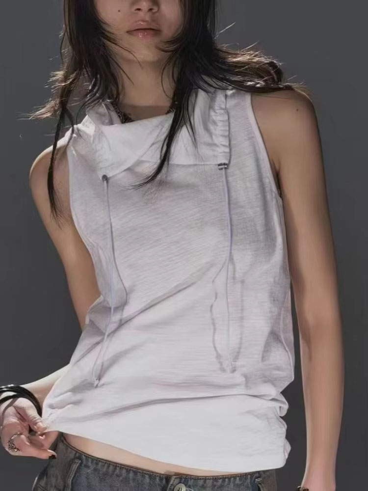 Summer Clothing Drawing - Kaos Tanpa Lengan Streetwear Amerika Warna