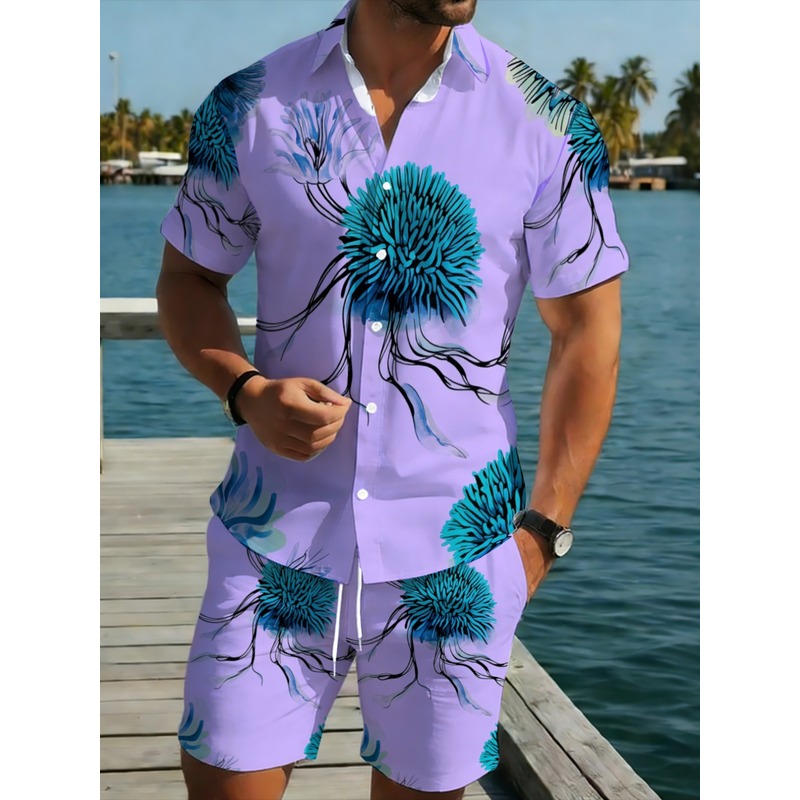 Setelan Kemeja dan Celana Pend - Beach Shirt Hawaiian ulasan dan harga