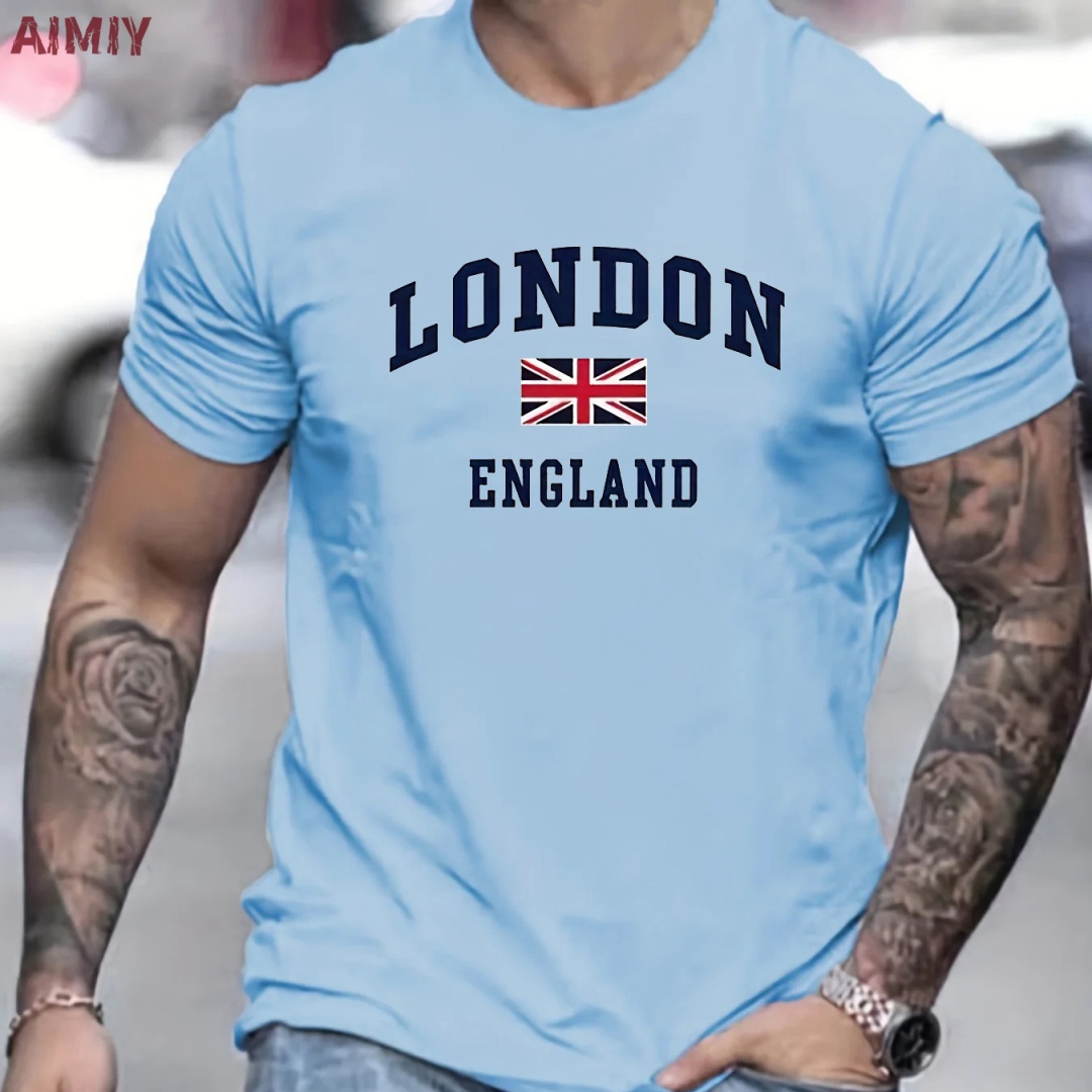 Pakaian Pria Kaus Cetak Pola L - Summer Clothing London ulasan dan harga