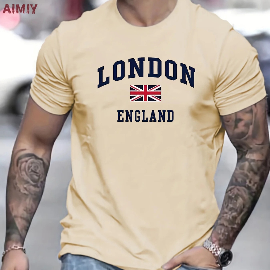 Pakaian Pria Kaus Cetak Pola L - Summer Clothing London ulasan dan harga