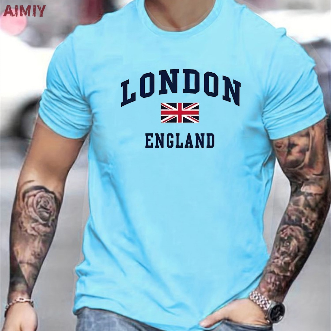 Pakaian Pria Kaus Cetak Pola L - Summer Clothing London ulasan dan harga