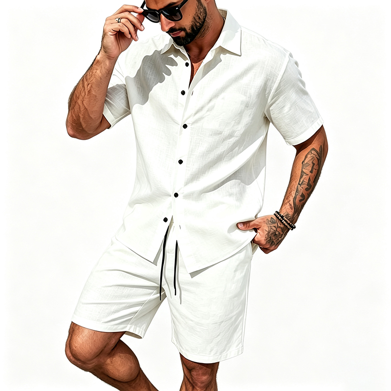 Pakaian Linen Pria Dua Potong  - Summer Clothing Types ulasan dan harga