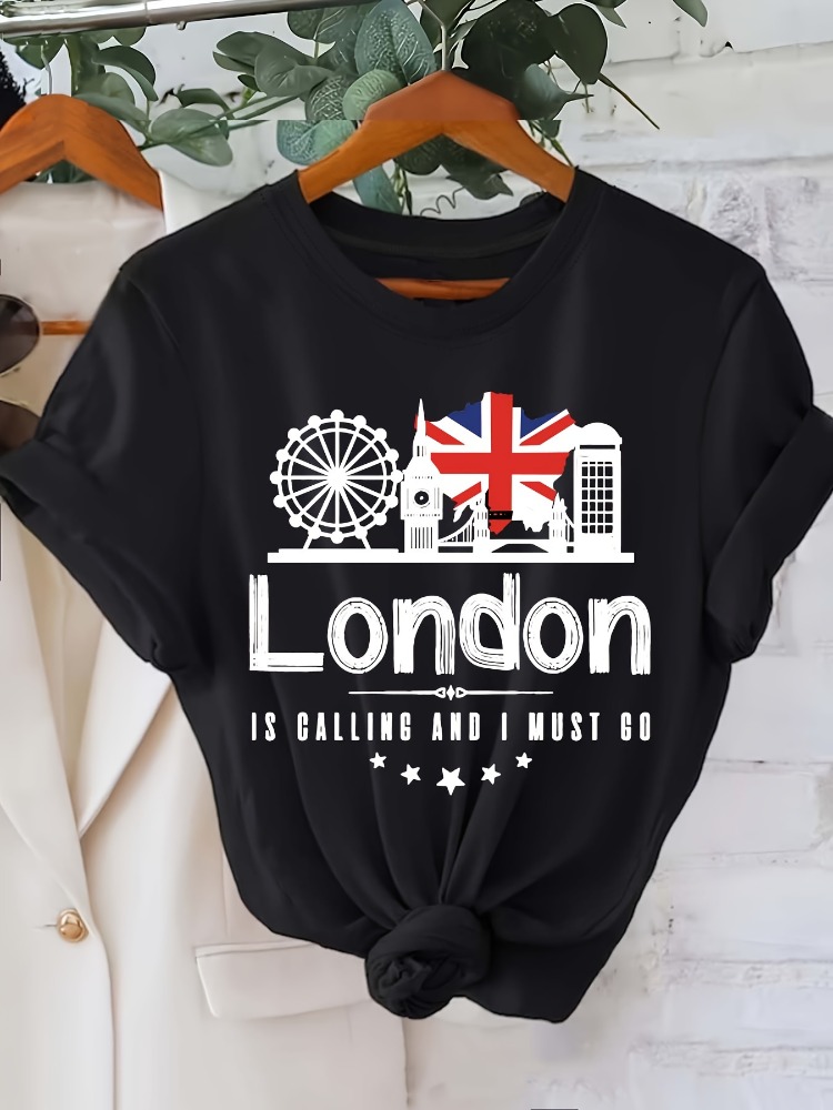 Kaos Wanita Motif Huruf London - Summer Clothing London ulasan dan harga