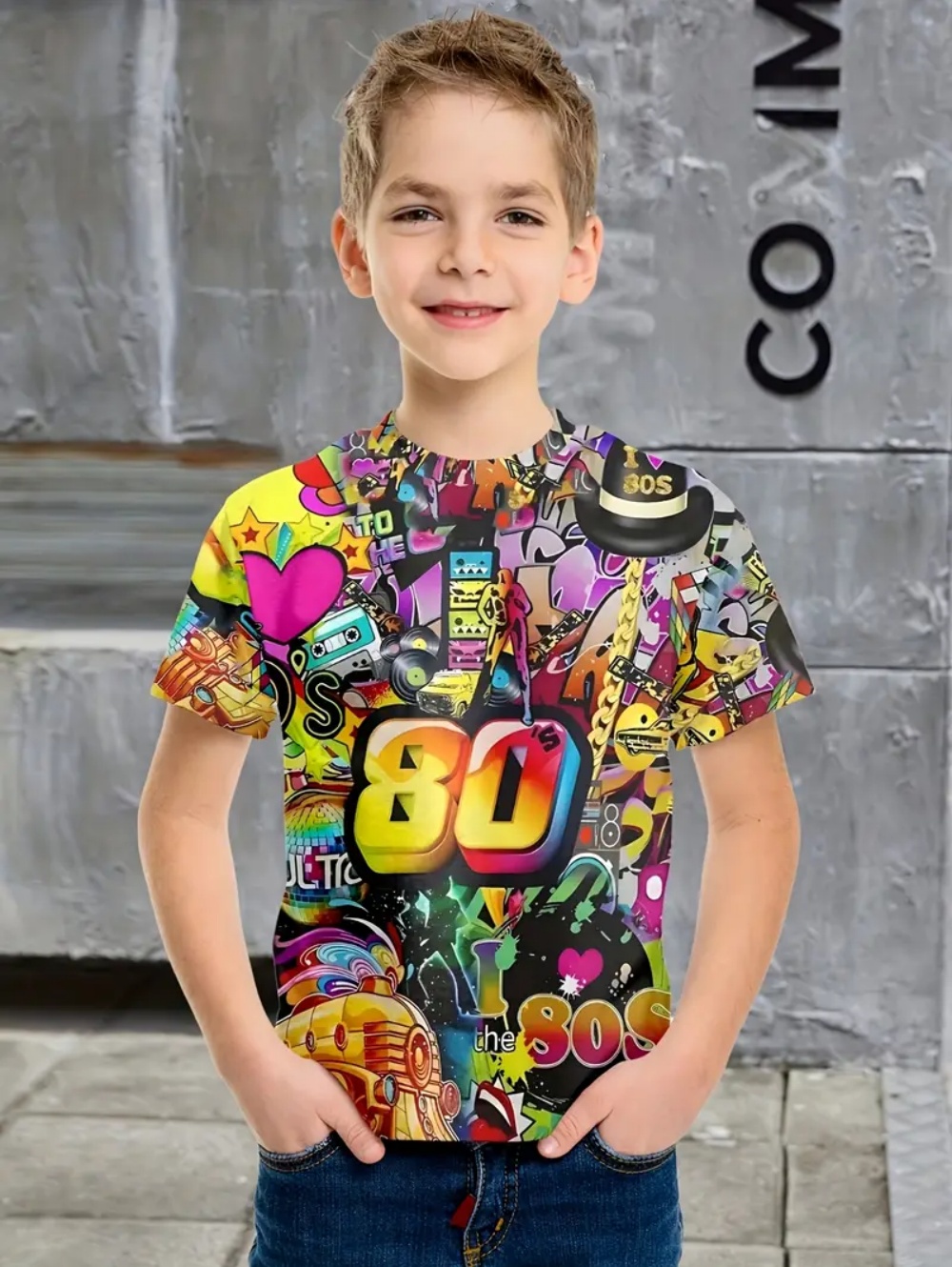 Pakaian Anak-anak Kaus Grafiti - Summer Clothing Drawing ulasan dan harga