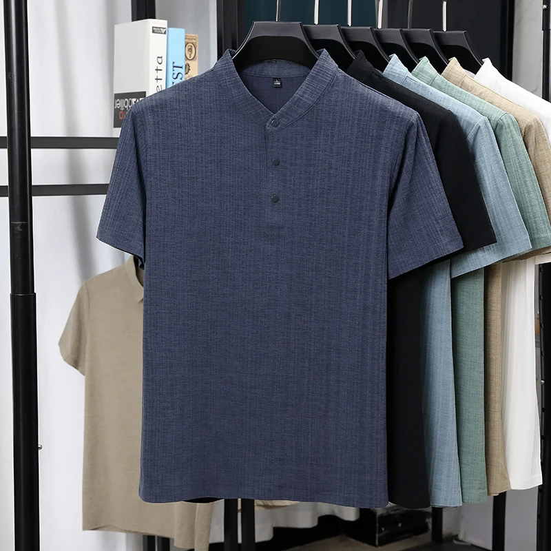 Kemeja Pria Kerah Mandarin Set - Summer Clothing Types ulasan dan harga