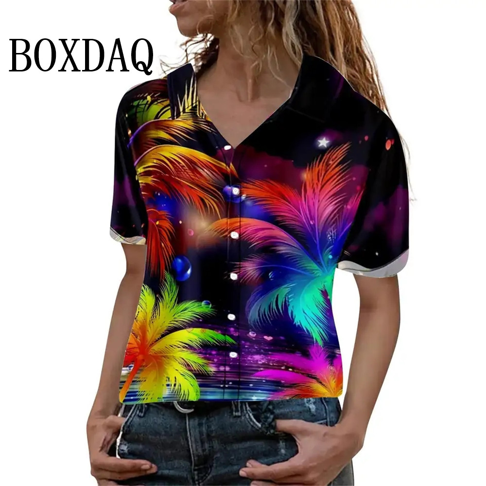 Blus Wanita Fashion Musim Pana - Beach Shirt Hawaiian ulasan dan harga