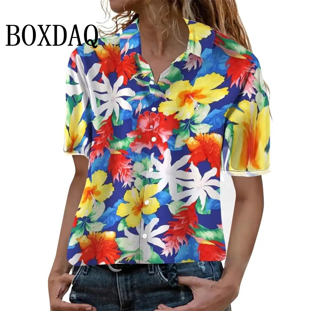 Blus Wanita Fashion Musim Pana - Beach Shirt Hawaiian ulasan dan harga