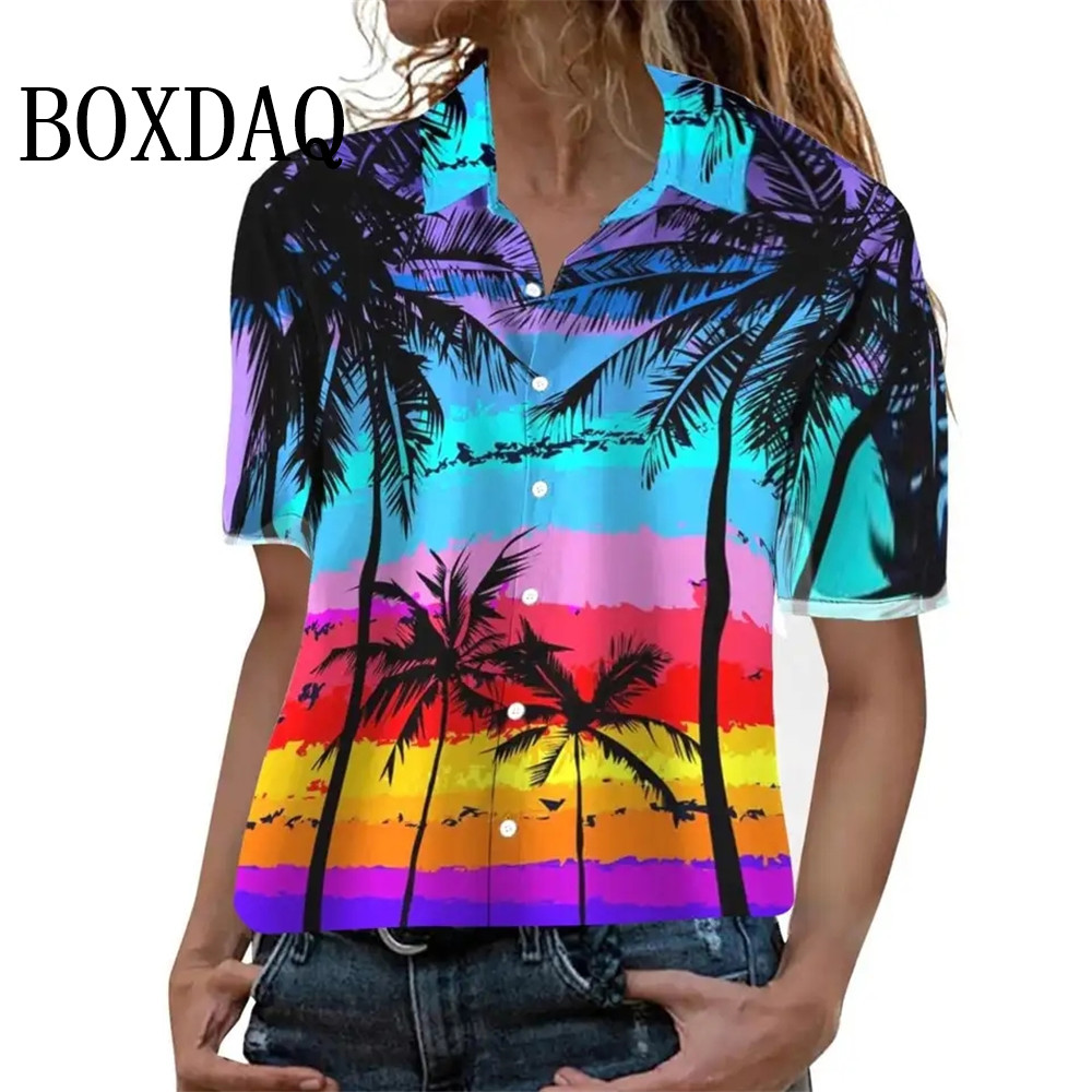 Blus Wanita Fashion Musim Pana - Beach Shirt Hawaiian ulasan dan harga