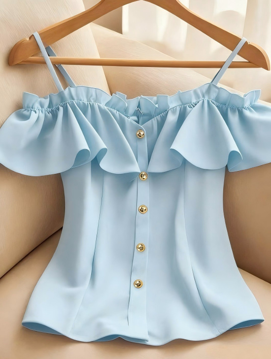 Blus Ramping Kerah Slash Tampi - Summer Clothing Looks ulasan dan harga