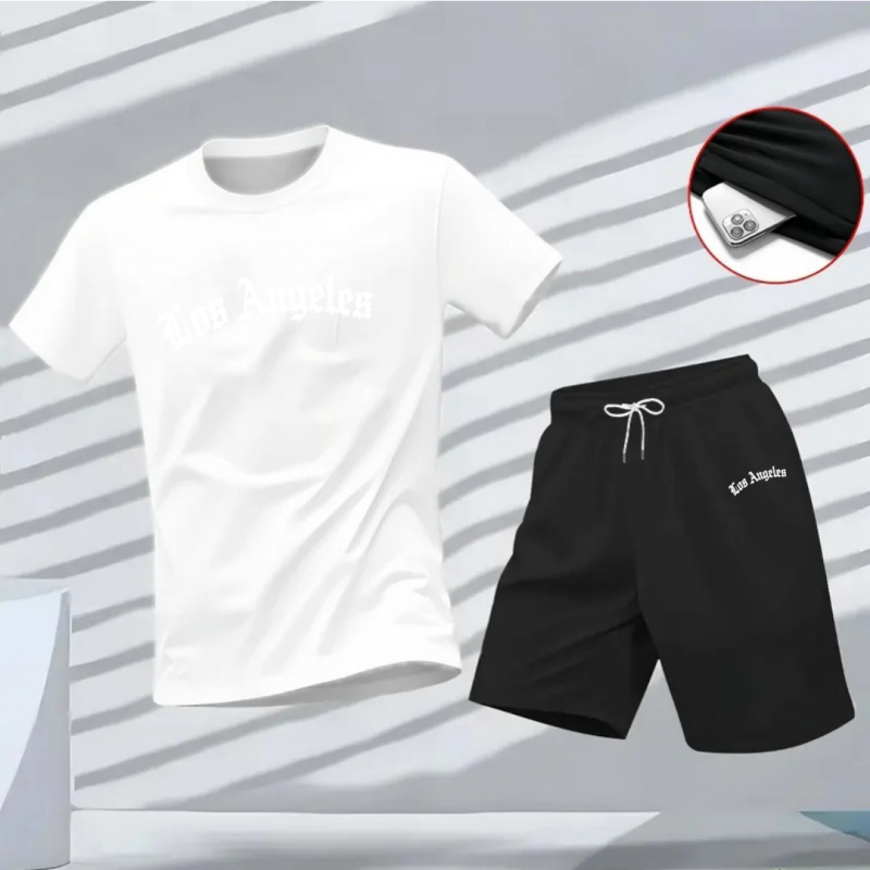 Setelan Training Pria Los Ange - Summer Clothing Types ulasan dan harga