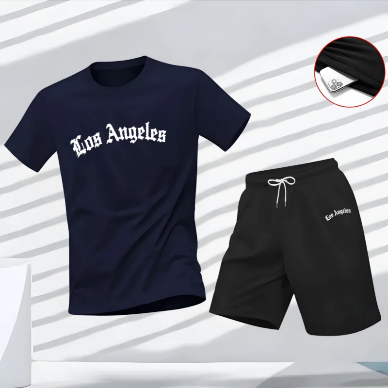 Setelan Training Pria Los Ange - Summer Clothing Types ulasan dan harga