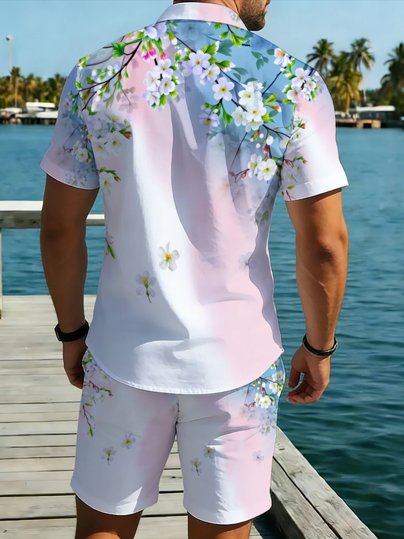 Setelan 2-Potong Pria Motif Bu - Beach Shirt Hawaiian ulasan dan harga