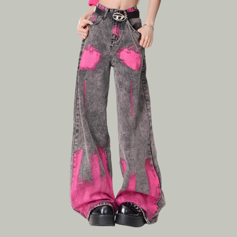 Celana Jeans Graffiti High Str - Summer Clothing Drawing ulasan dan harga