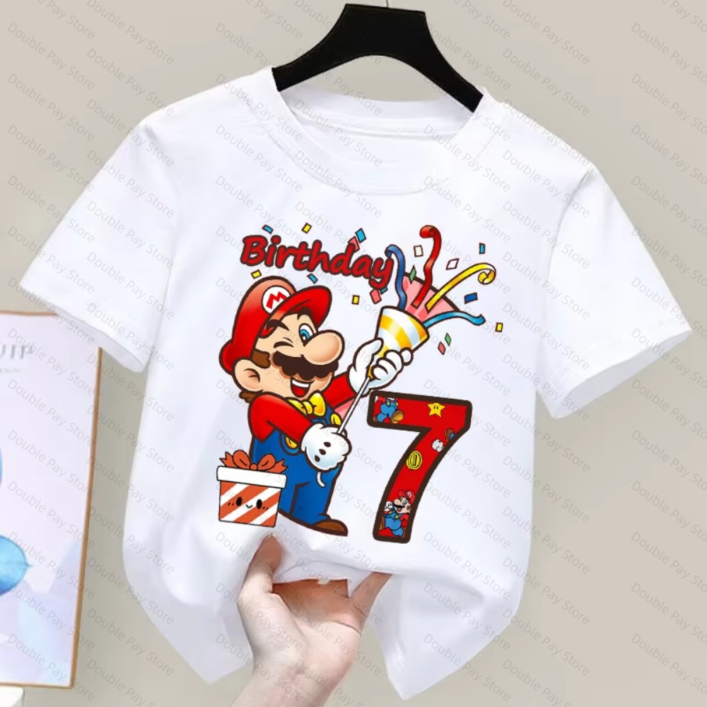 Kaos Anak Motif Kartun Mario d - Summer Clothing Kids Boys ulasan dan harga