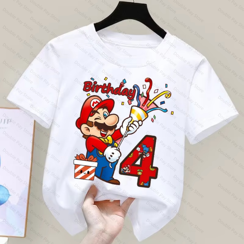 Kaos Anak Motif Kartun Mario d - Summer Clothing Kids Boys ulasan dan harga