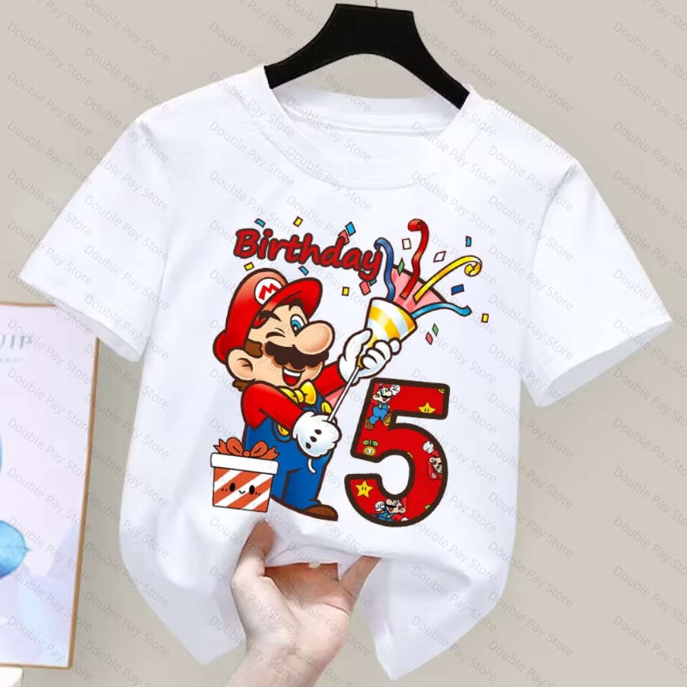 Kaos Anak Motif Kartun Mario d - Summer Clothing Kids Boys ulasan dan harga
