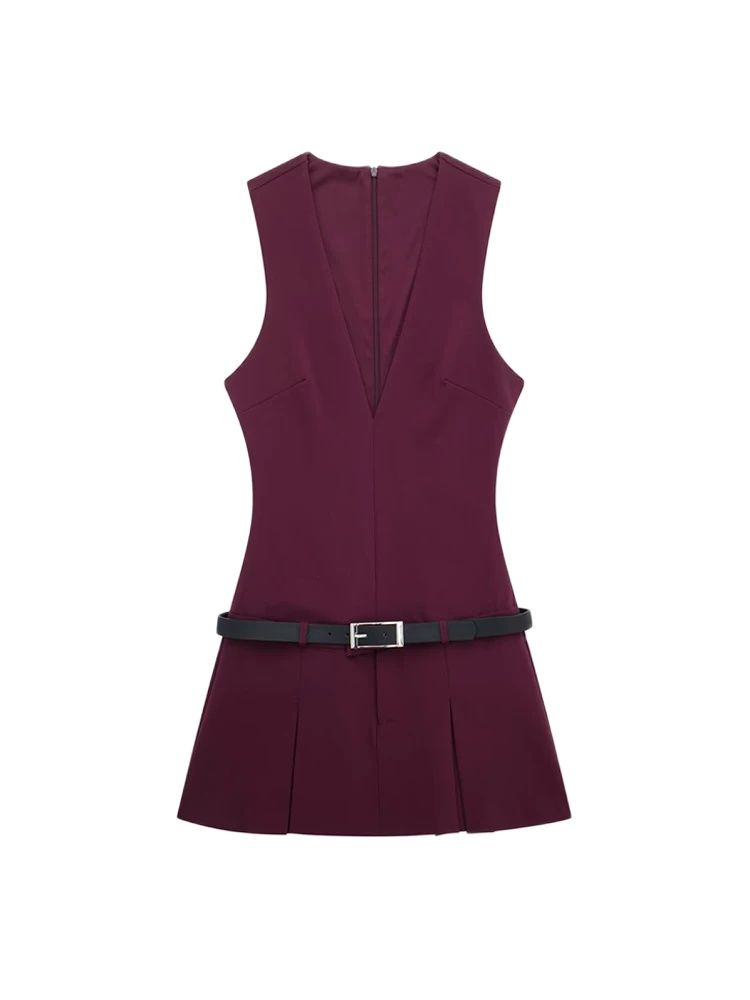 Gaun Mini Lipit Tanpa Lengan d - Summer Clothing Zara ulasan dan harga