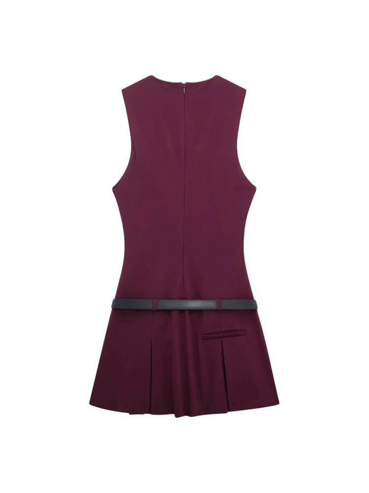 Gaun Mini Lipit Tanpa Lengan d - Summer Clothing Zara ulasan dan harga